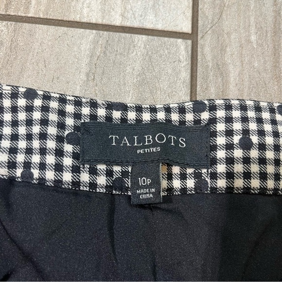 Talbots Curvy Petite Wool Blend Gingham Polka-Dot Ankle Pant Size 10P - Picture 6 of 8